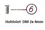 TT, BTTB -  BR 92-start, Hohlniet / 2x 4mm 