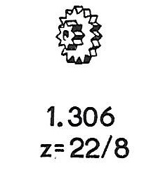 HO, E11/E42, Zahnrad   z = 22/8 