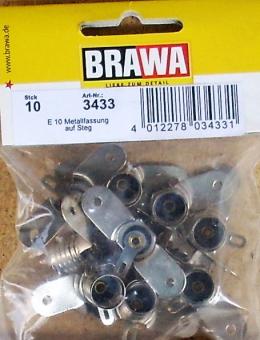 BRAWA - Beleuchtungssockel E10 / Metall 