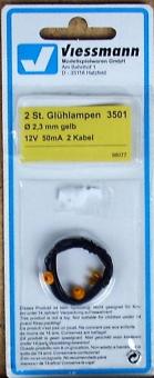 Viessmann - 2 St. Ersatz-Glühlampen 3502 Dm 2,3mm rot 