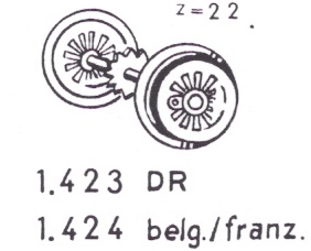 HO, BR 55, Laufradradsatz, m. ZR, HR, sw 