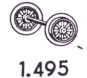 HO, BR 66, Radsatz für Nachläufer 